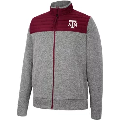 Men's Colosseum Charcoal/Maroon Texas A&M Aggies Putter Herringbone Full-Zip Jacket -Colosseum shop 5935695 ALT2