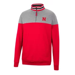 Men's Colosseum Heathered Gray/Scarlet Nebraska Huskers Be the Ball Quarter-Zip Top -Colosseum shop 5935842 ALT2