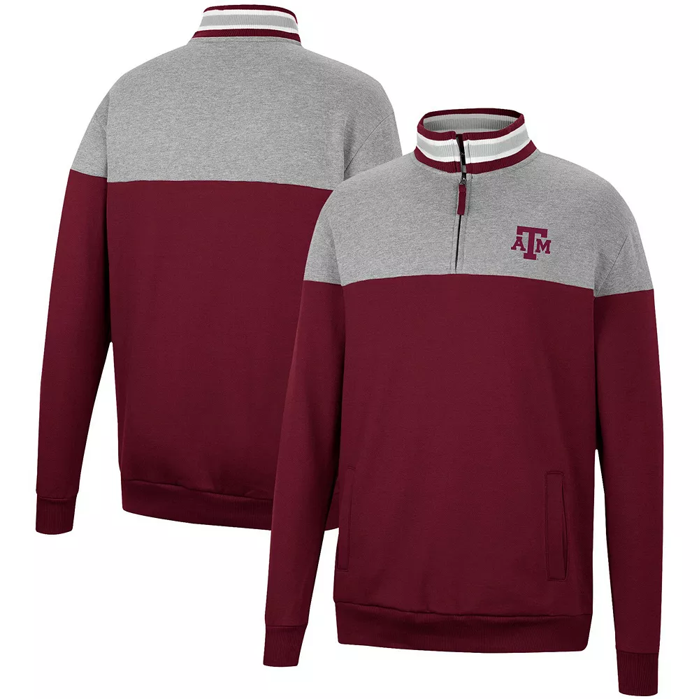 Men's Colosseum Heathered Gray/Maroon Texas A&M Aggies Be the Ball Quarter-Zip Top 1 Men's Colosseum Heathered Gray/Maroon Texas A&M Aggies Be the Ball Quarter-Zip Top