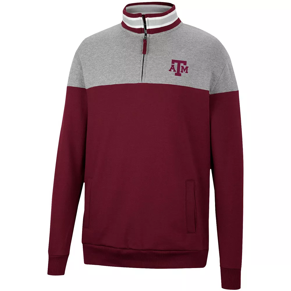 Men's Colosseum Heathered Gray/Maroon Texas A&M Aggies Be the Ball Quarter-Zip Top 3 Men's Colosseum Heathered Gray/Maroon Texas A&M Aggies Be the Ball Quarter-Zip Top - Image 3