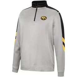 Men's Colosseum Gray/Black Iowa Hawkeyes Bushwood Fleece Quarter-Zip Jacket -Colosseum shop 5935968 ALT2