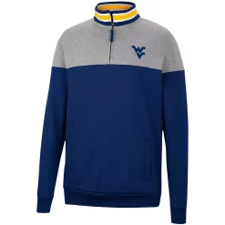 Men's Colosseum Navy/Heather Gray West Virginia Mountaineers Be the Ball Quarter-Zip Top -Colosseum shop 5936030 ALT2