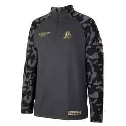 Men's Colosseum Charcoal Oregon Ducks OHT Military Appreciation Long Range Raglan Quarter-Zip Jacket -Colosseum shop 5936116 ALT2