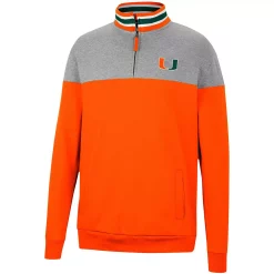 Men's Colosseum Heathered Gray/Orange Miami Hurricanes Be the Ball Quarter-Zip Top -Colosseum shop 5936246 ALT2
