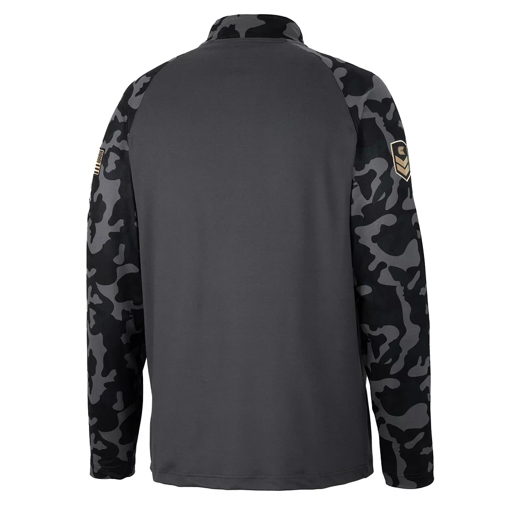 Men's Colosseum Charcoal Iowa Hawkeyes OHT Military Appreciation Long Range Raglan Quarter-Zip Jacket 4 Men's Colosseum Charcoal Iowa Hawkeyes OHT Military Appreciation Long Range Raglan Quarter-Zip Jacket - Image 4