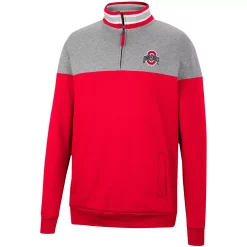 Men's Colosseum Scarlet/Heather Gray Ohio State Buckeyes Be the Ball Quarter-Zip Top -Colosseum shop 5936735 ALT2