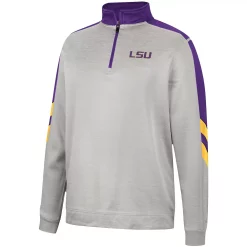 Men's Colosseum Gray/Purple LSU Tigers Bushwood Fleece Quarter-Zip Jacket -Colosseum shop 5936761 ALT2