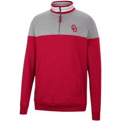 Men's Colosseum Heathered Gray/Cardinal Oklahoma Sooners Be the Ball Quarter-Zip Top -Colosseum shop 5936771 ALT2