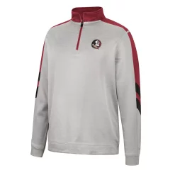 Men's Colosseum Gray/Garnet Florida State Seminoles Bushwood Fleece Quarter-Zip Jacket -Colosseum shop 5936890 ALT2
