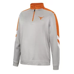 Men's Colosseum Gray/Texas Orange Texas Longhorns Bushwood Fleece Quarter-Zip Jacket -Colosseum shop 5936958 ALT2