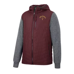 Men's Colosseum Maroon/Charcoal Arizona State Sun Devils Course Herringbone Full-Zip Hoodie -Colosseum shop 5937148 ALT2