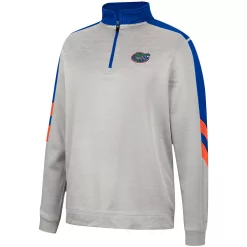 Men's Colosseum Gray/Royal Florida Gators Bushwood Fleece Quarter-Zip Jacket -Colosseum shop 5937366 ALT2