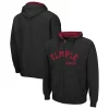 Men's Colosseum Black Temple Owls Arch & Team Logo 3.0 Full-Zip Hoodie