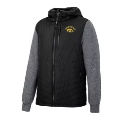 Men's Colosseum Black/Charcoal Iowa Hawkeyes Course Herringbone Full-Zip Hoodie -Colosseum shop 5938177 ALT2