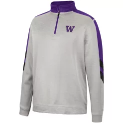Men's Colosseum Gray/Purple Washington Huskies Bushwood Fleece Quarter-Zip Jacket -Colosseum shop 5938182 ALT2
