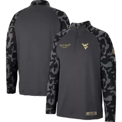 Men's Colosseum Charcoal West Virginia Mountaineers Long Range Raglan Quarter-Zip Jacket -Colosseum shop 5938423 ALT