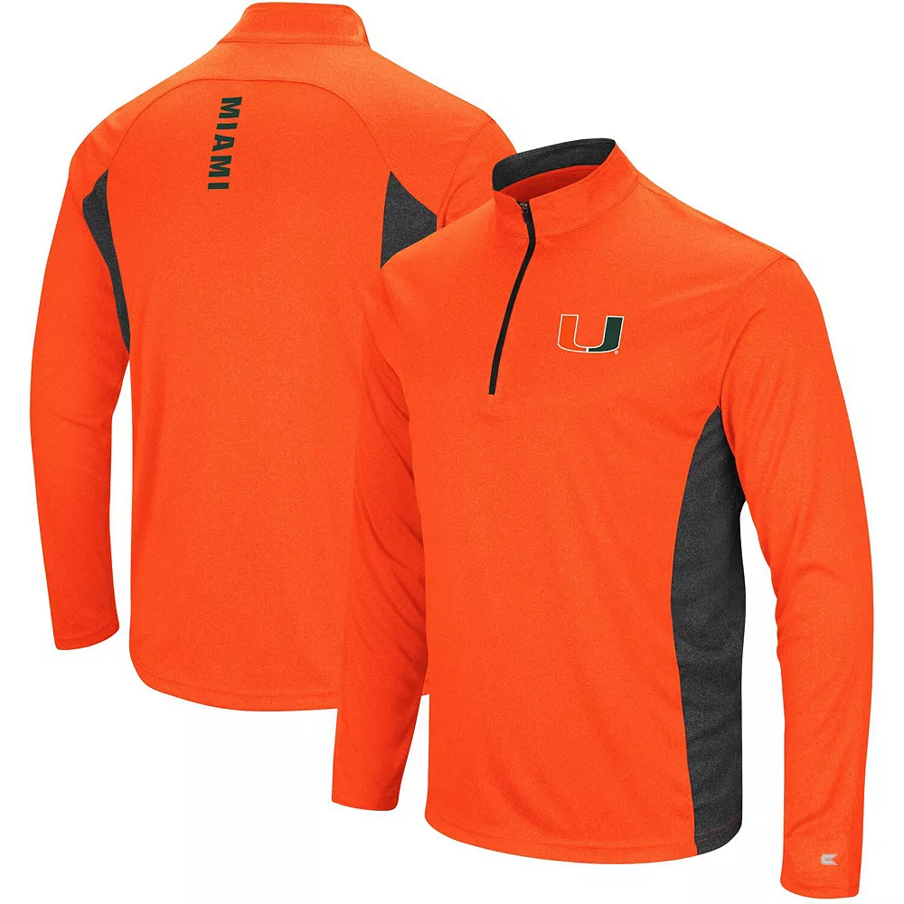 Men's Colosseum Heathered Orange/Black Miami Hurricanes Audible Windshirt Quarter-Zip Pullover Jacket 2 Men's Colosseum Heathered Orange/Black Miami Hurricanes Audible Windshirt Quarter-Zip Pullover Jacket - Image 2
