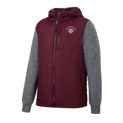Men's Colosseum Maroon/Charcoal Texas A&M Aggies Course Herringbone Full-Zip Hoodie -Colosseum shop 5938732 ALT2