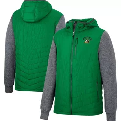 Men's Colosseum Green/Charcoal Oregon Ducks Course Herringbone Full-Zip Hoodie -Colosseum shop 5939026 ALT