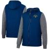 Men's Colosseum Navy West Virginia Mountaineers Course Herringbone Full-Zip Hoodie