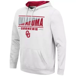 Men's Colosseum White Oklahoma Sooners Slash Stack 2.0 Pullover Hoodie -Colosseum shop 5950720 ALT2