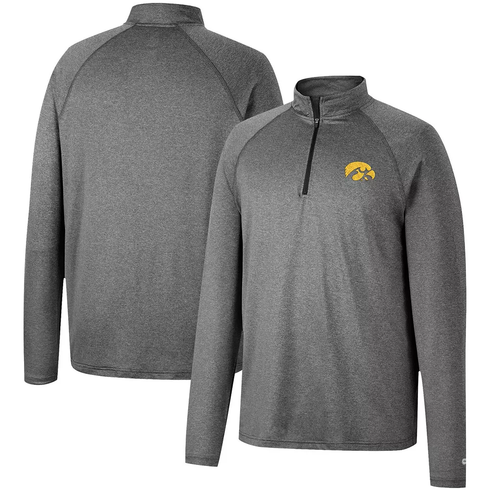 Men's Colosseum Heathered Gray Iowa Hawkeyes Earth First Raglan Quarter-Zip Windshirt 1 Men's Colosseum Heathered Gray Iowa Hawkeyes Earth First Raglan Quarter-Zip Windshirt