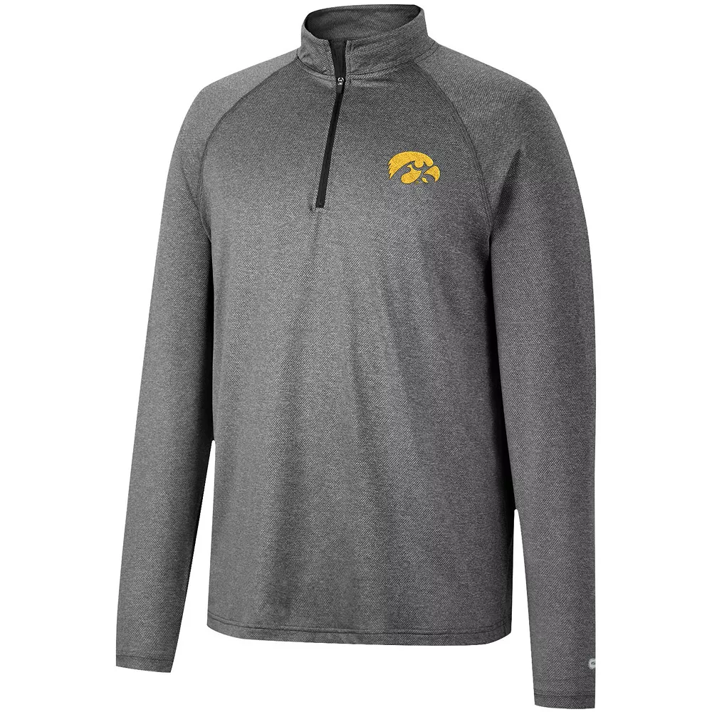 Men's Colosseum Heathered Gray Iowa Hawkeyes Earth First Raglan Quarter-Zip Windshirt 3 Men's Colosseum Heathered Gray Iowa Hawkeyes Earth First Raglan Quarter-Zip Windshirt - Image 3