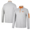 Men's Colosseum Heathered Gray/Texas Orange Texas Longhorns Country Club Windshirt Quarter-Zip Jacket