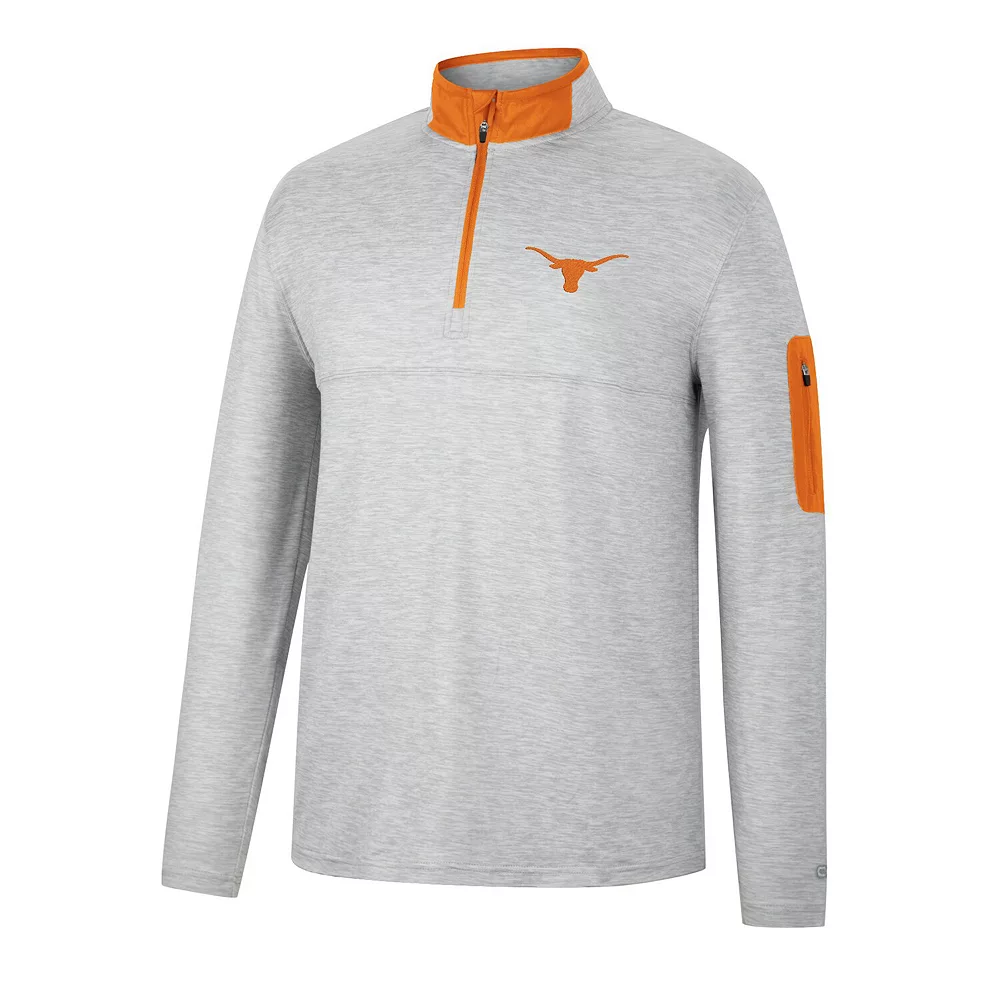 Men's Colosseum Heathered Gray/Texas Orange Texas Longhorns Country Club Windshirt Quarter-Zip Jacket 3 Men's Colosseum Heathered Gray/Texas Orange Texas Longhorns Country Club Windshirt Quarter-Zip Jacket - Image 3