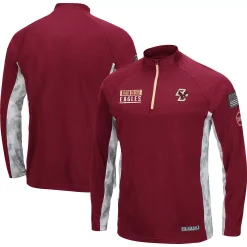 Men's Colosseum Maroon/Camo Boston College Eagles Operation Hat Trick Military Appreciation Snow Cruise Raglan Quarter-Zip Top -Colosseum shop 5951072 ALT