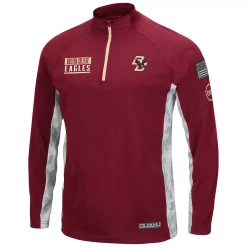 Men's Colosseum Maroon/Camo Boston College Eagles Operation Hat Trick Military Appreciation Snow Cruise Raglan Quarter-Zip Top -Colosseum shop 5951072 ALT2