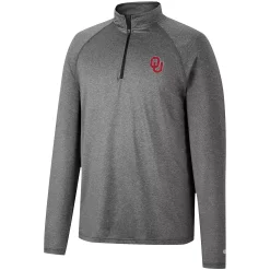 Men's Colosseum Heathered Gray Oklahoma Sooners Earth First Raglan Quarter-Zip Windshirt -Colosseum shop 5951244 ALT2