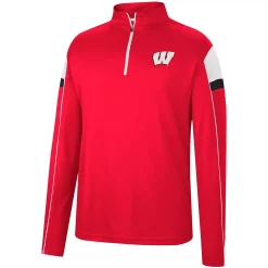 Men's Colosseum Red Wisconsin Badgers Golf Match Quarter-Zip Windshirt -Colosseum shop 5951322 ALT2
