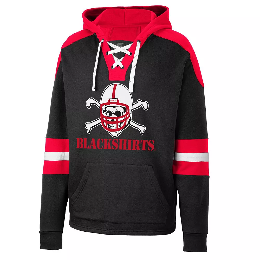 Men's Colosseum Black Nebraska Huskers Lace-Up 4.0 Pullover Hoodie 3 Men's Colosseum Black Nebraska Huskers Lace-Up 4.0 Pullover Hoodie - Image 3