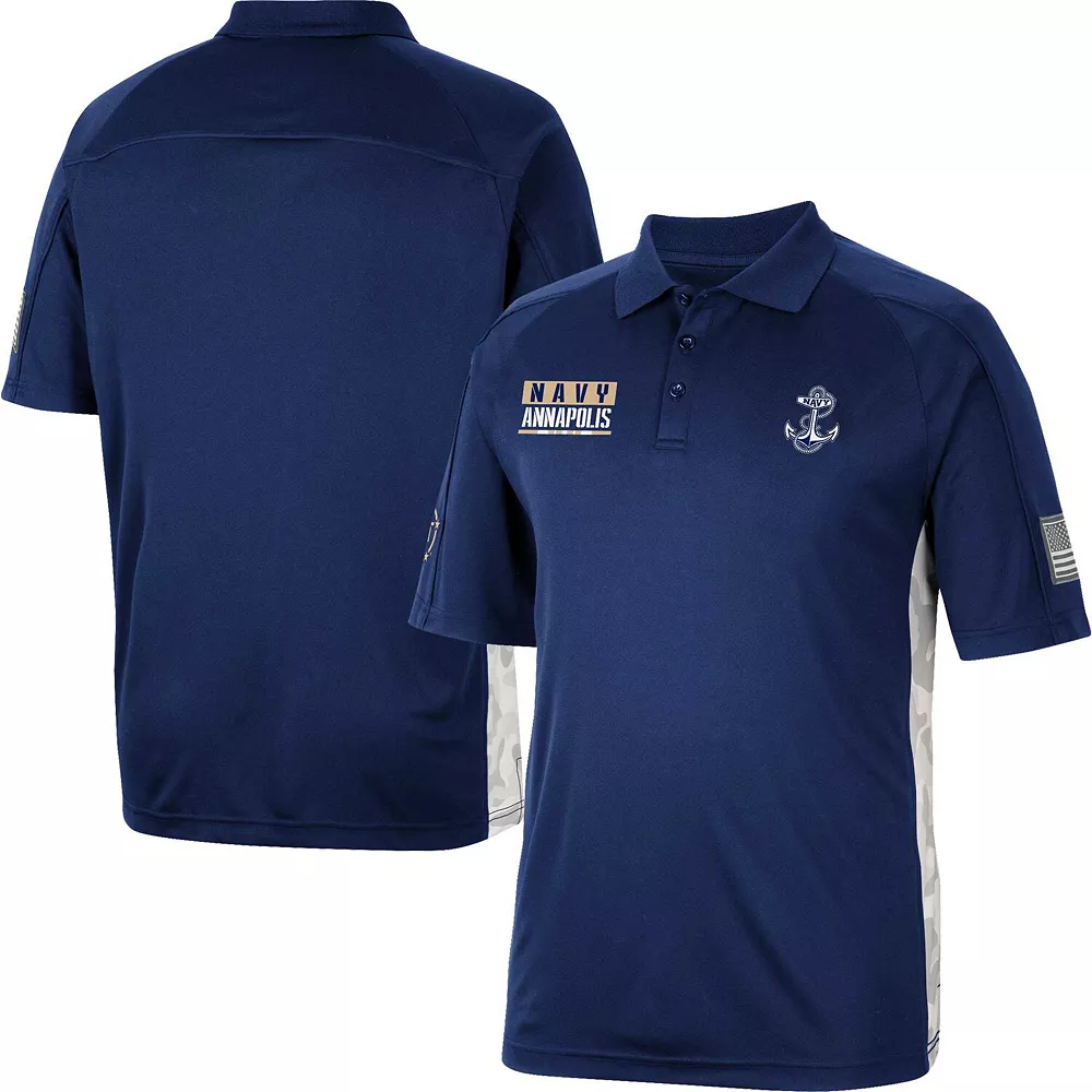 Men's Colosseum Navy Navy Midshipmen OHT Military Appreciation Snow Camo Polo 2 Men's Colosseum Navy Navy Midshipmen OHT Military Appreciation Snow Camo Polo - Image 2
