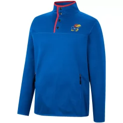 Men's Colosseum Royal Kansas Jayhawks Rebound Quarter-Snap Jacket -Colosseum shop 5951852 ALT2