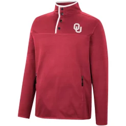 Men's Colosseum Crimson Oklahoma Sooners Rebound Quarter-Snap Jacket -Colosseum shop 5951978 ALT2