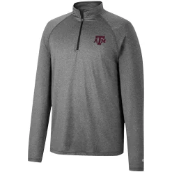 Men's Colosseum Heathered Gray Texas A&M Aggies Earth First Raglan Quarter-Zip Windshirt -Colosseum shop 5952193 ALT2