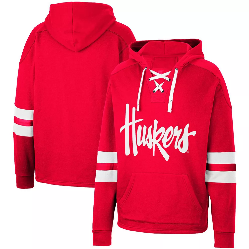 Men's Colosseum Scarlet Nebraska Huskers Lace-Up 4.0 Pullover Hoodie 2 Men's Colosseum Scarlet Nebraska Huskers Lace-Up 4.0 Pullover Hoodie - Image 2