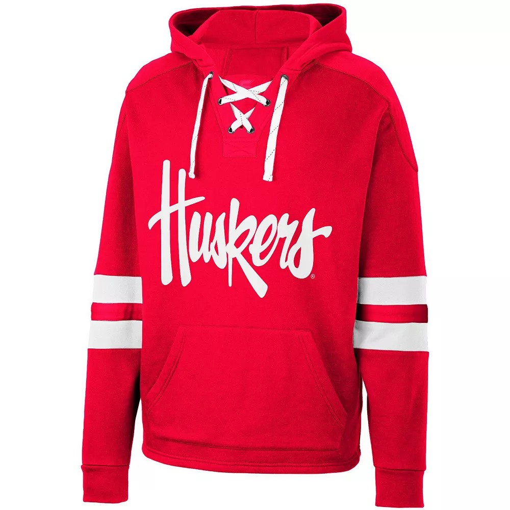 Men's Colosseum Scarlet Nebraska Huskers Lace-Up 4.0 Pullover Hoodie 3 Men's Colosseum Scarlet Nebraska Huskers Lace-Up 4.0 Pullover Hoodie - Image 3