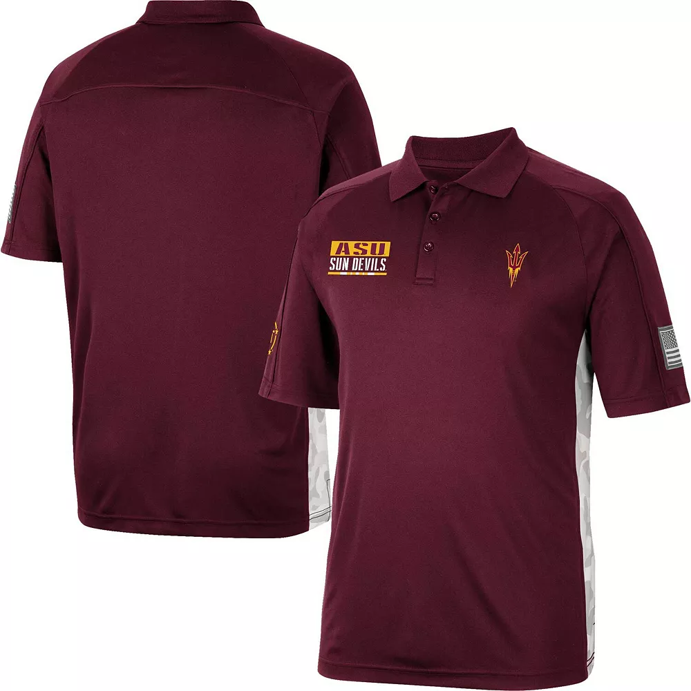 Men's Colosseum Maroon Arizona State Sun Devils OHT Military Appreciation Snow Camo Polo 1 Men's Colosseum Maroon Arizona State Sun Devils OHT Military Appreciation Snow Camo Polo