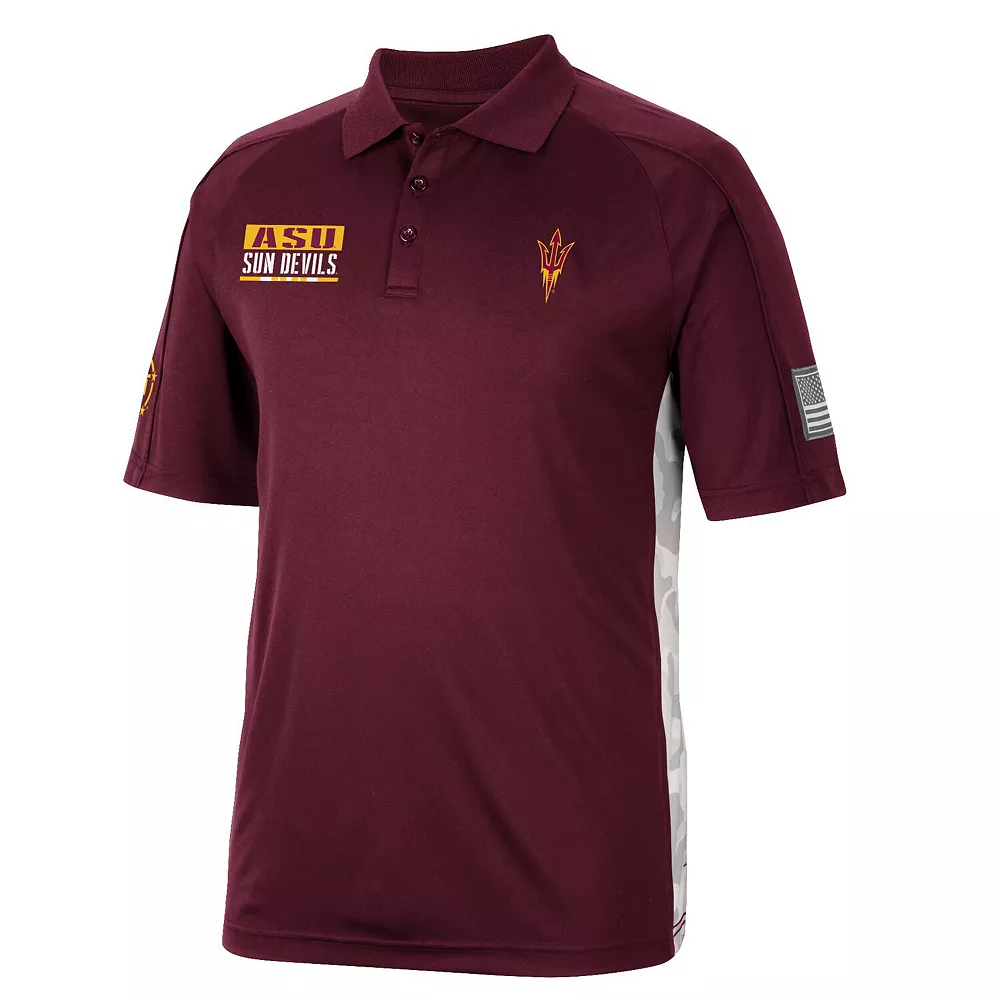 Men's Colosseum Maroon Arizona State Sun Devils OHT Military Appreciation Snow Camo Polo 3 Men's Colosseum Maroon Arizona State Sun Devils OHT Military Appreciation Snow Camo Polo - Image 3