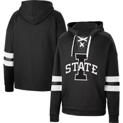 Men's Colosseum Black Iowa State Cyclones Lace-Up 4.0 Pullover Hoodie