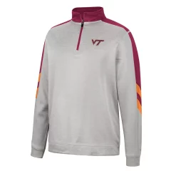 Men's Colosseum Gray/Maroon Virginia Tech Hokies Bushwood Fleece Quarter-Zip Jacket -Colosseum shop 5952739 ALT2