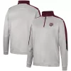 Men's Colosseum Gray/Maroon Texas A&M Aggies Bushwood Fleece Quarter-Zip Jacket