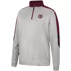 Men's Colosseum Gray/Maroon Texas A&M Aggies Bushwood Fleece Quarter-Zip Jacket -Colosseum shop 5952743 ALT2