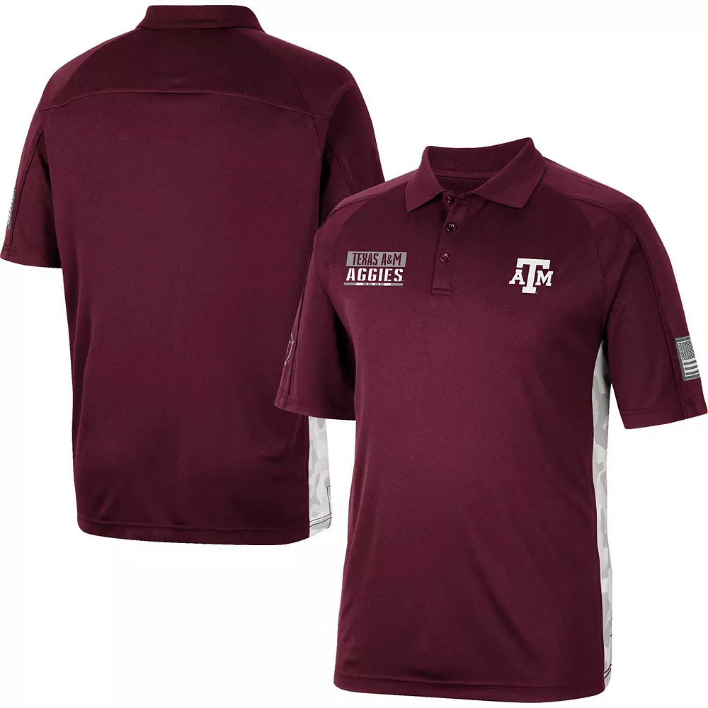 Men's Colosseum Maroon Texas A&M Aggies OHT Military Appreciation Snow Camo Polo 1 Men's Colosseum Maroon Texas A&M Aggies OHT Military Appreciation Snow Camo Polo