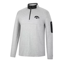 Men's Colosseum Heathered Gray/Black Iowa Hawkeyes Country Club Windshirt Quarter-Zip Jacket -Colosseum shop 5953005 ALT2
