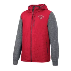 Men's Colosseum Scarlet Ohio State Buckeyes Course Herringbone Full-Zip Hoodie -Colosseum shop 5953048 ALT2