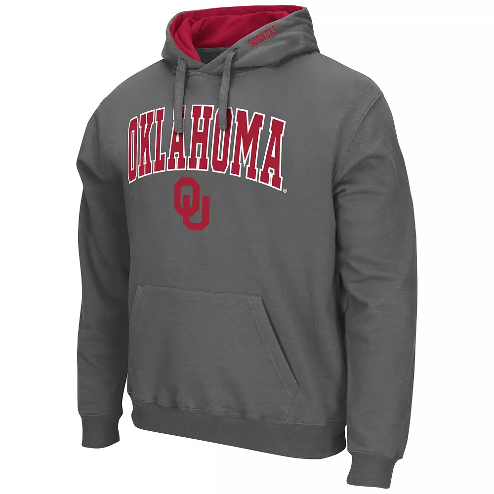 Men's Colosseum Charcoal Oklahoma Sooners Arch & Team Logo 3.0 Pullover Hoodie 3 Men's Colosseum Charcoal Oklahoma Sooners Arch & Team Logo 3.0 Pullover Hoodie - Image 3